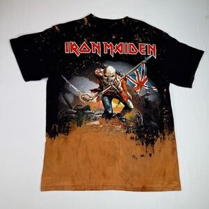 Iron‎ Maiden Band T Shirt Bleach Tie Dye Graphic Tee Concert Tour
